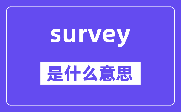 survey是什么意思有道翻译